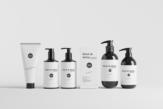 Black & White Mockups - Pump Bottles