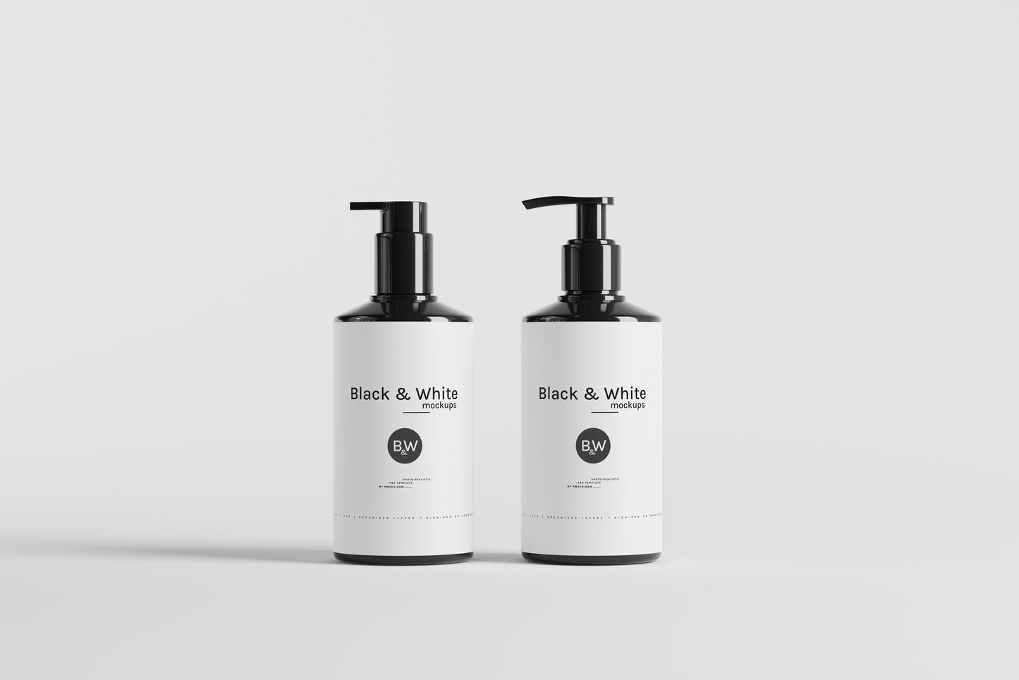 Black & White Mockups - Pump Bottles