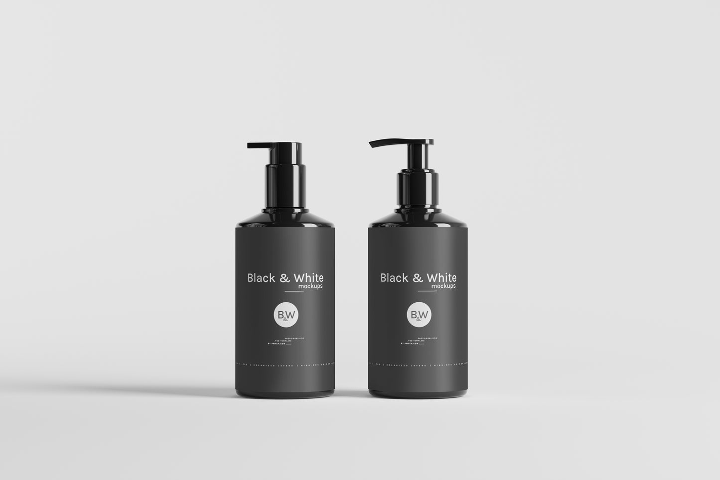 Black & White Mockups - Pump Bottles