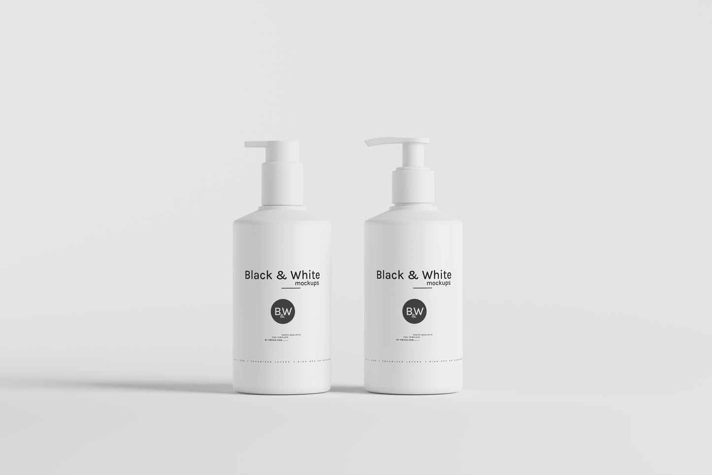 Black & White Mockups - Pump Bottles