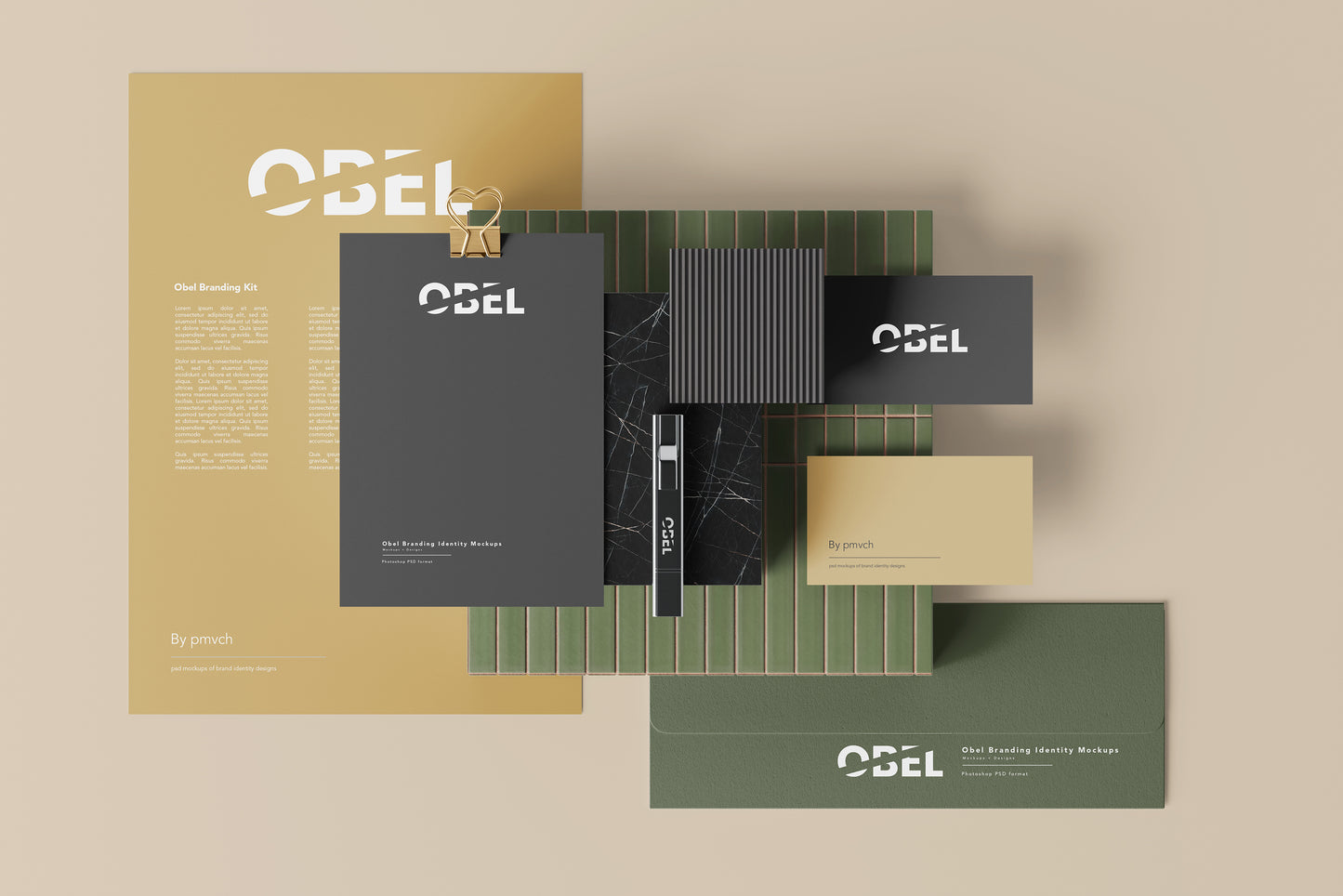 Obel - An Elegant branding identity mockups set