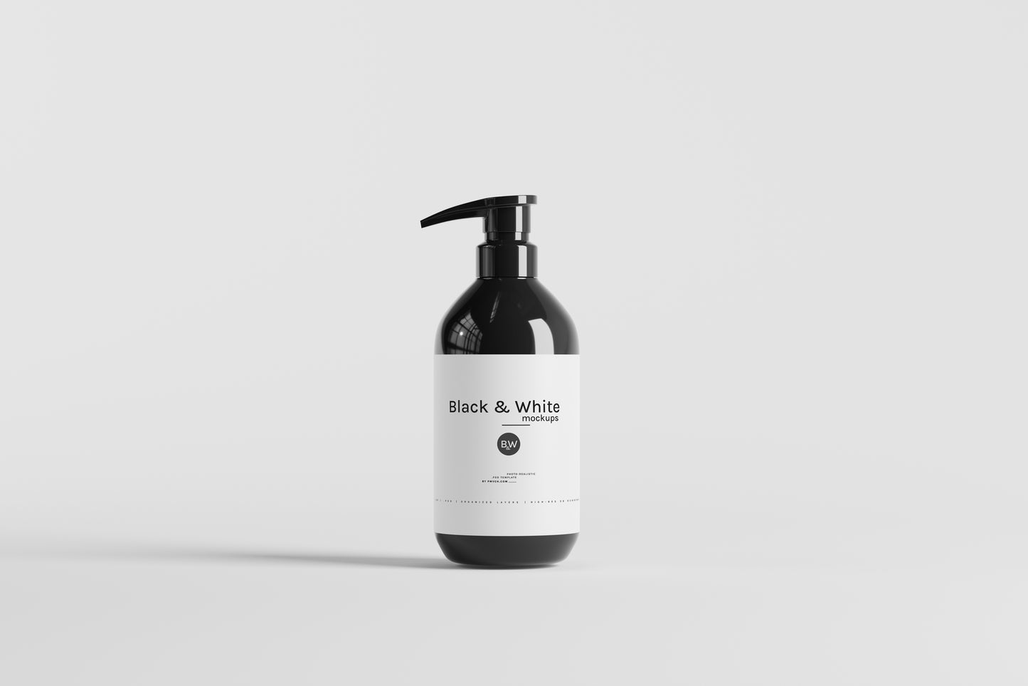 Black & White Mockups - Pump Bottles