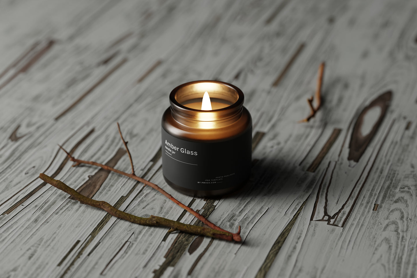 Amber Glass Candle Mockup Kit