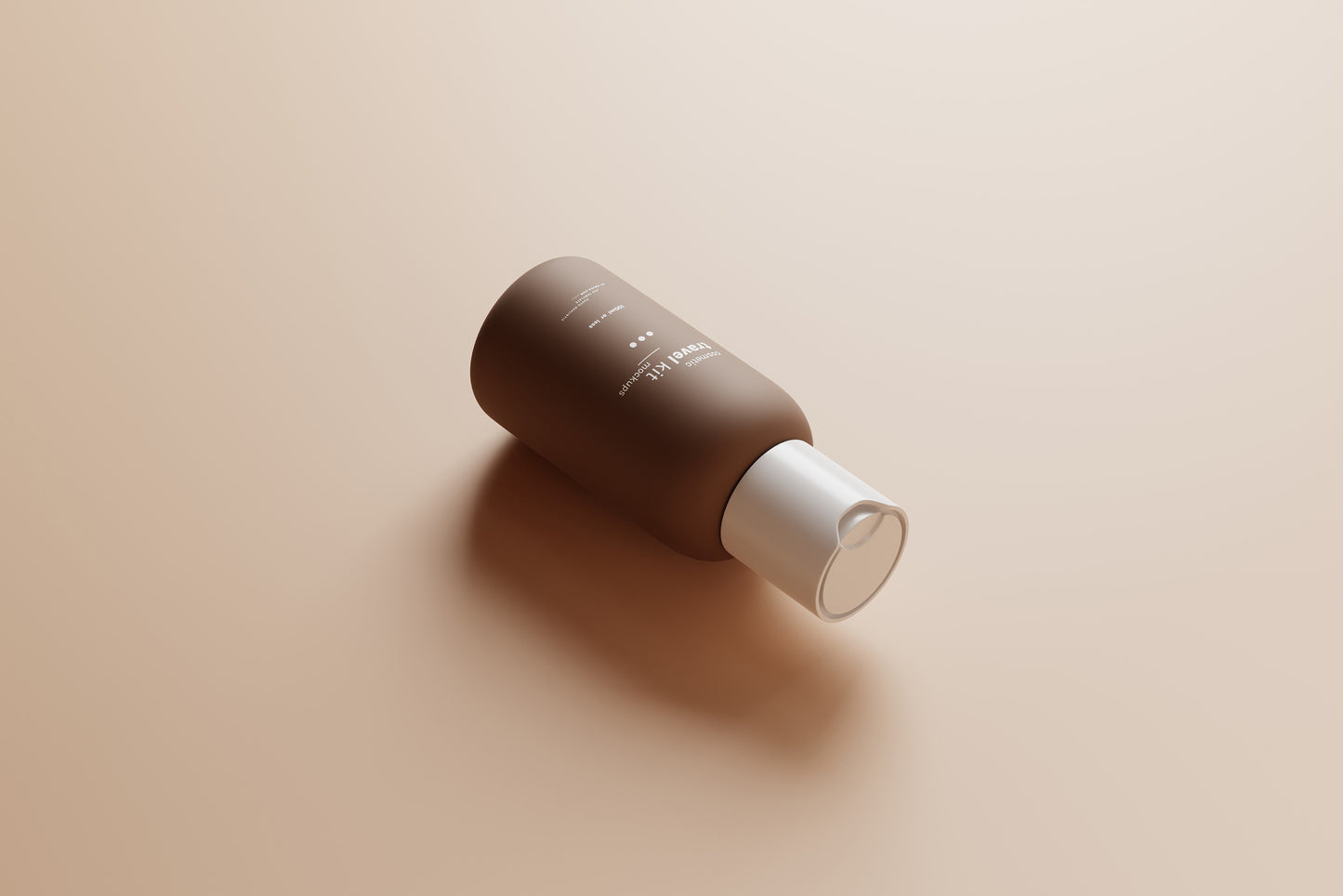 Travel-Size Small Disc Top Cap Cosmetic Bottle Mockups