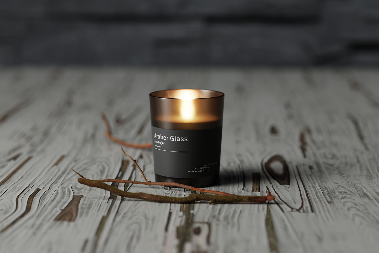 Amber Glass Candle Mockup Kit