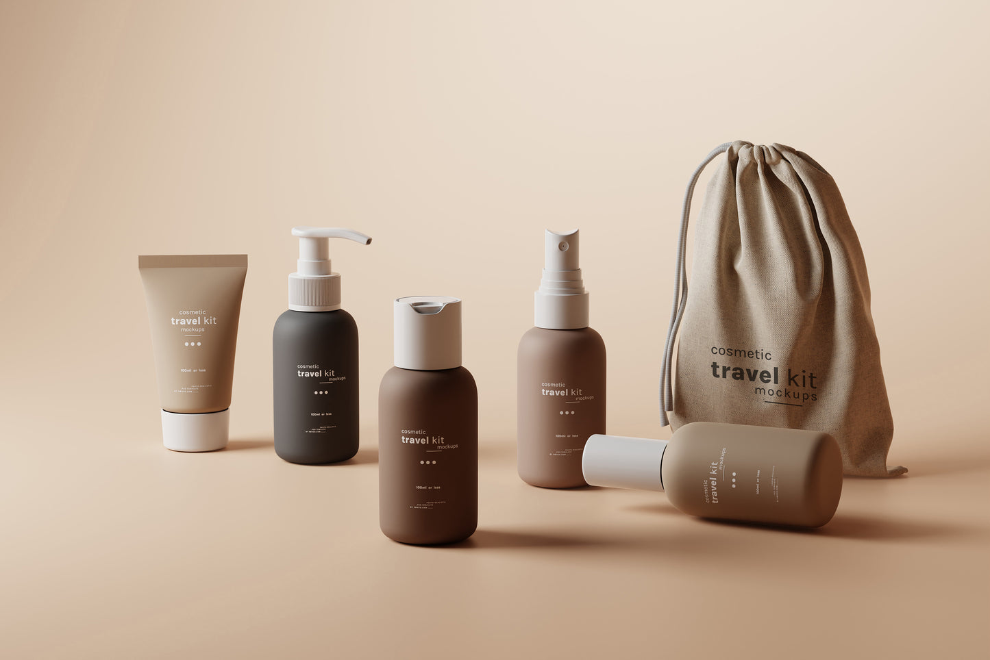 Cosmetic Travel Kit Mockups