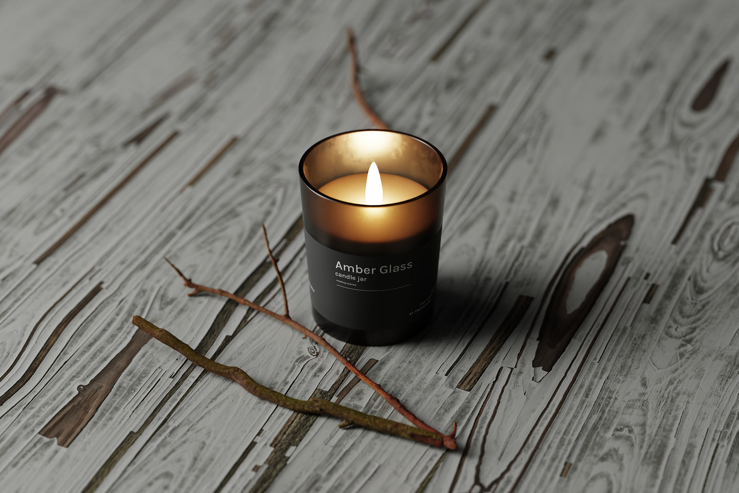 Amber Glass Candle Mockup Kit