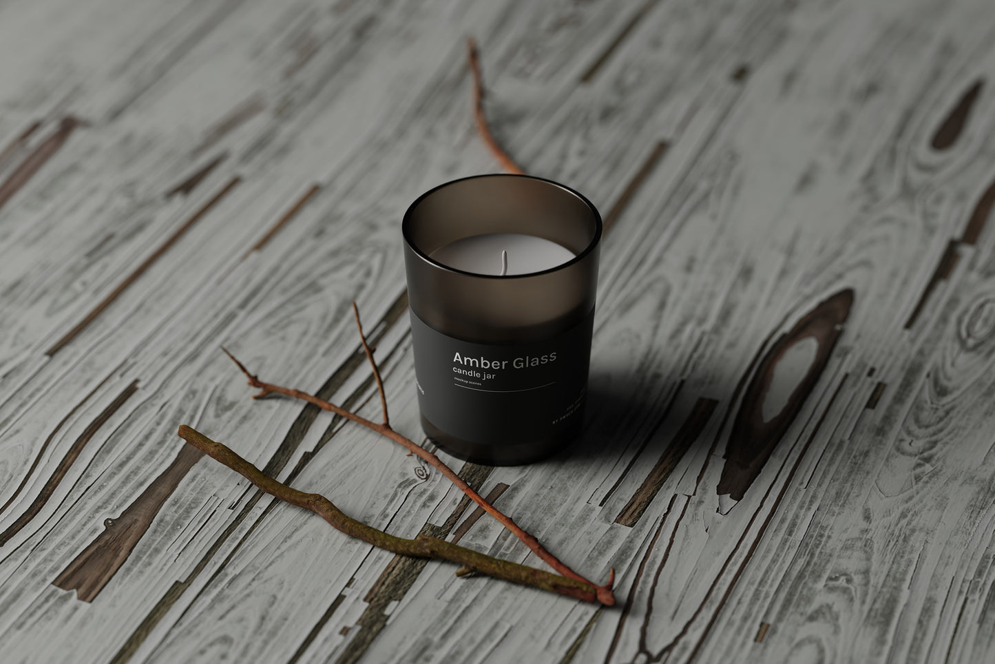 Amber Glass Candle Mockup Kit