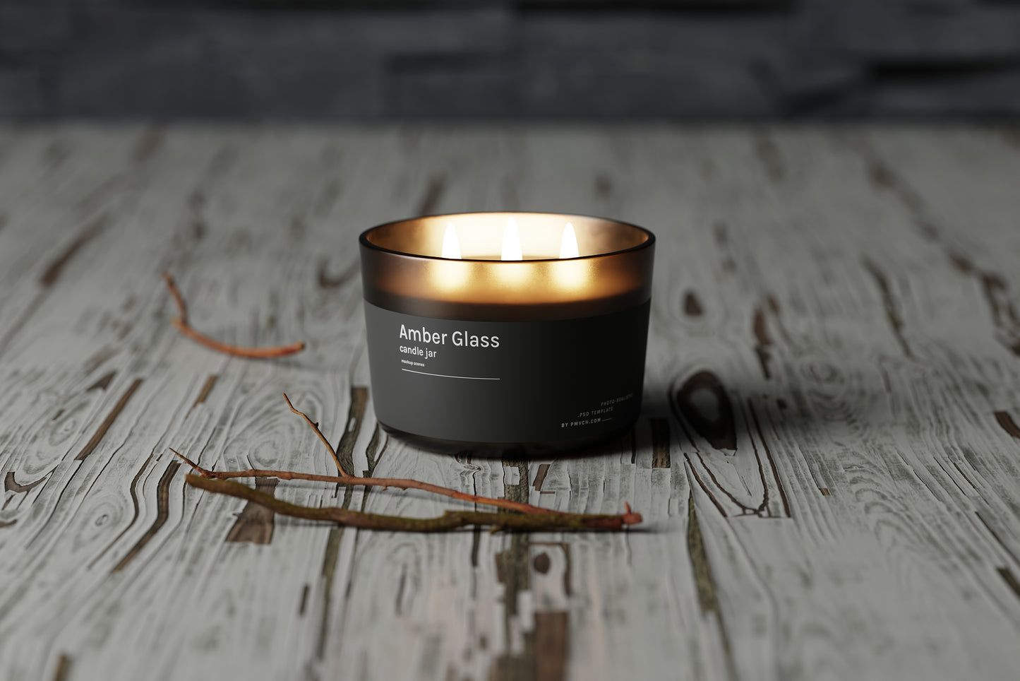 Amber Glass Candle Mockup Kit