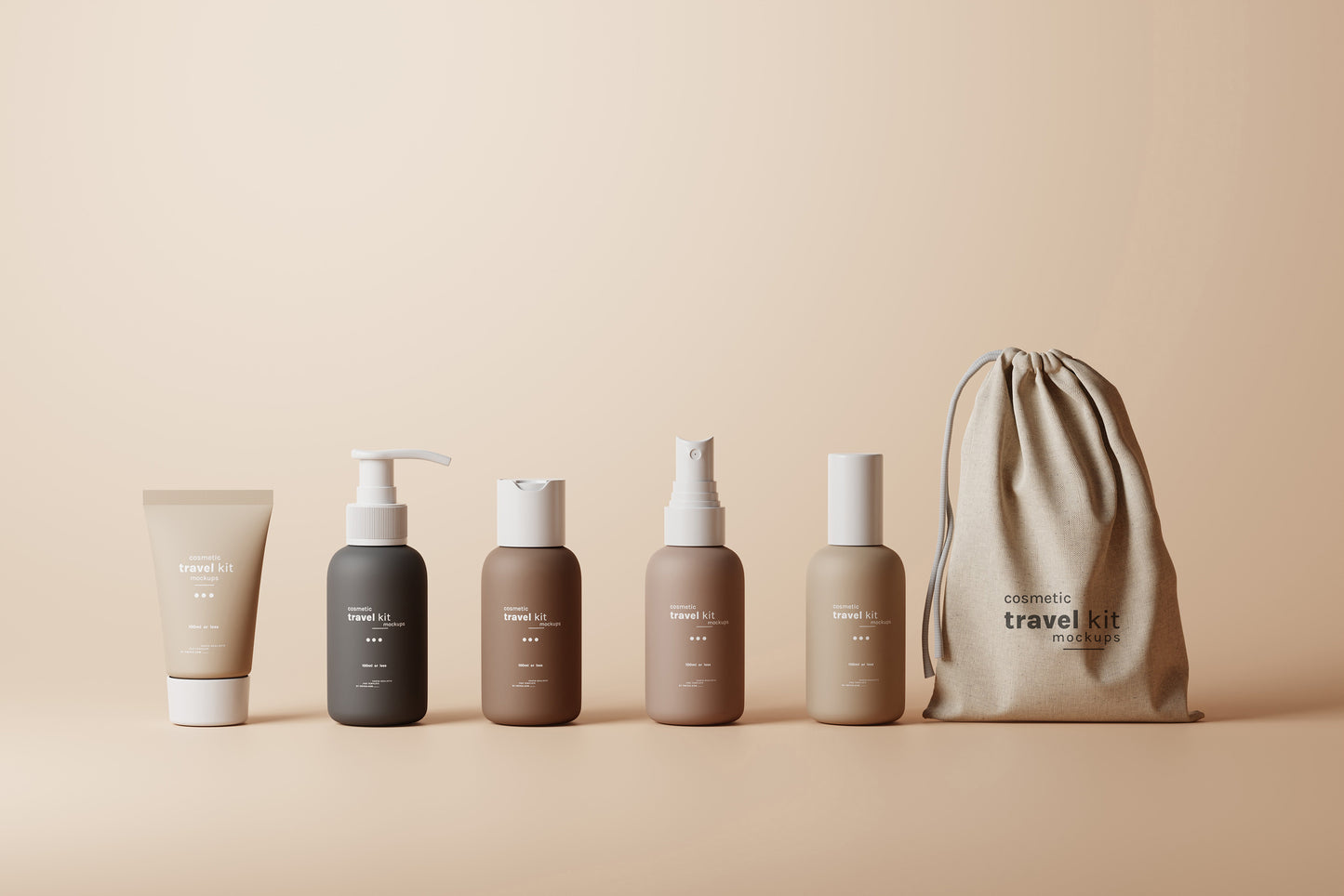 Cosmetic Travel Kit Mockups