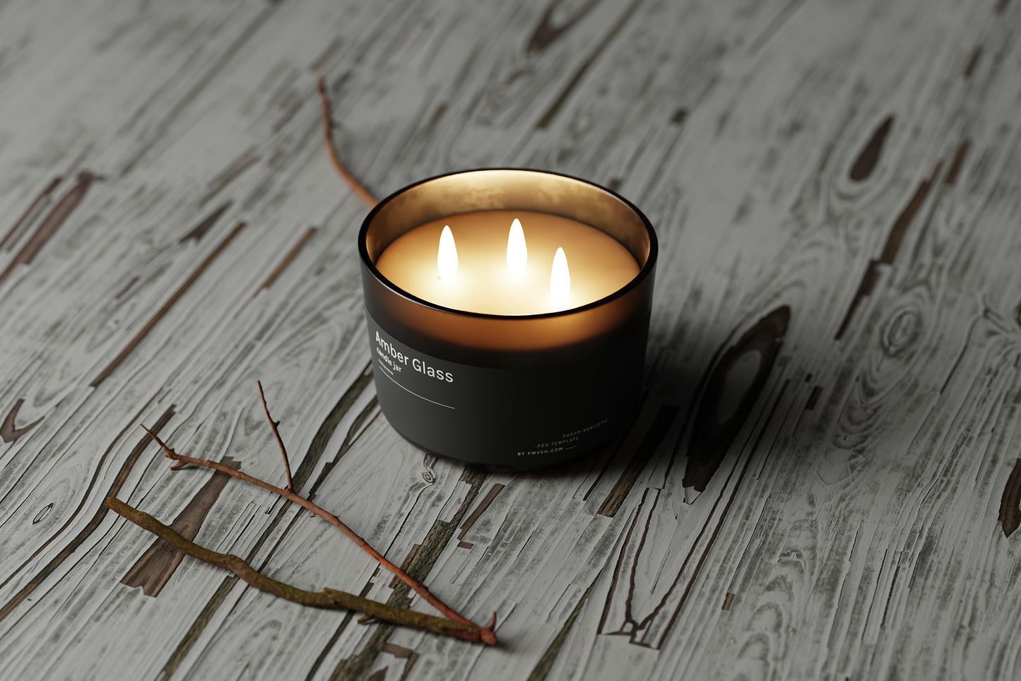 Amber Glass Candle Mockup Kit