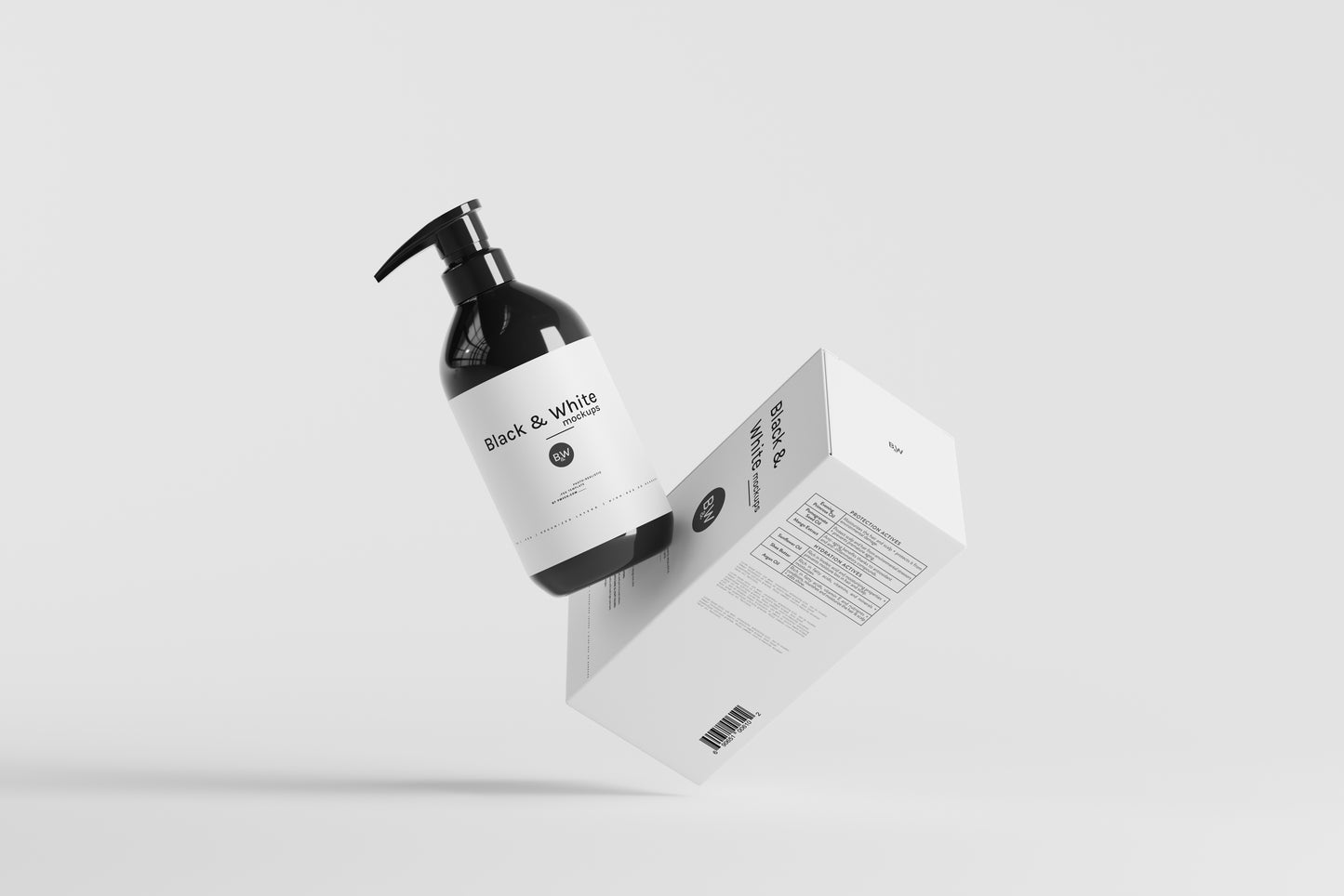 Black & White Mockups - Pump Bottles