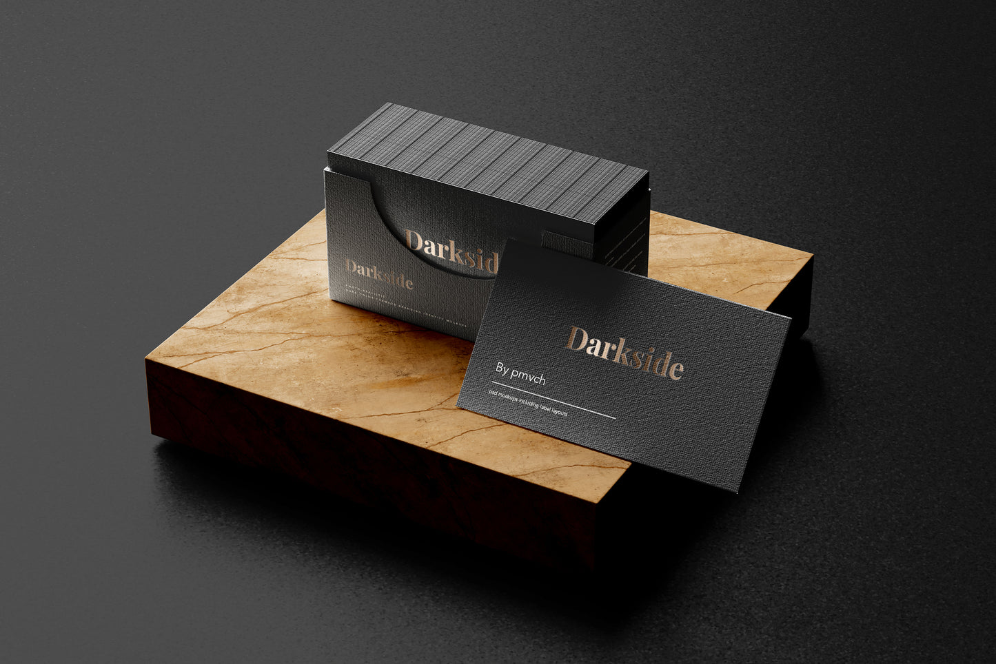 Darkside - A dark color branding identity mockups