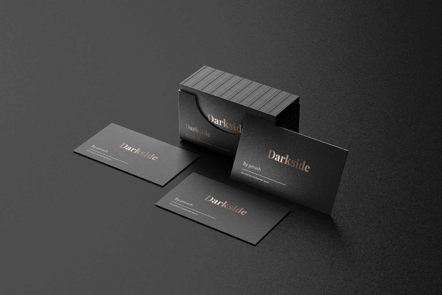 Darkside - A dark color branding identity mockups