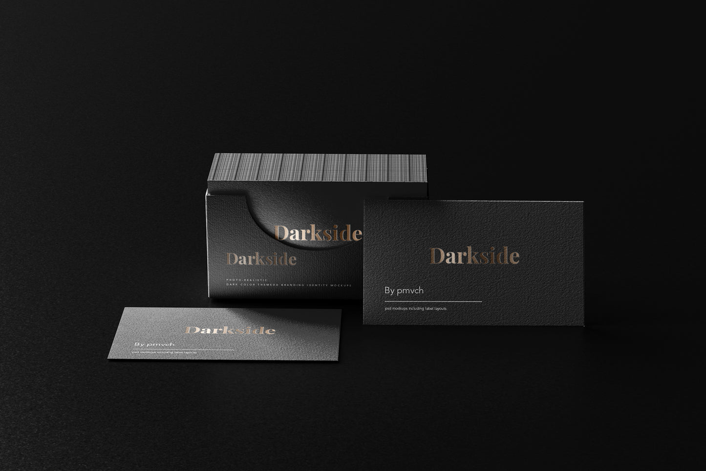 Darkside - A dark color branding identity mockups