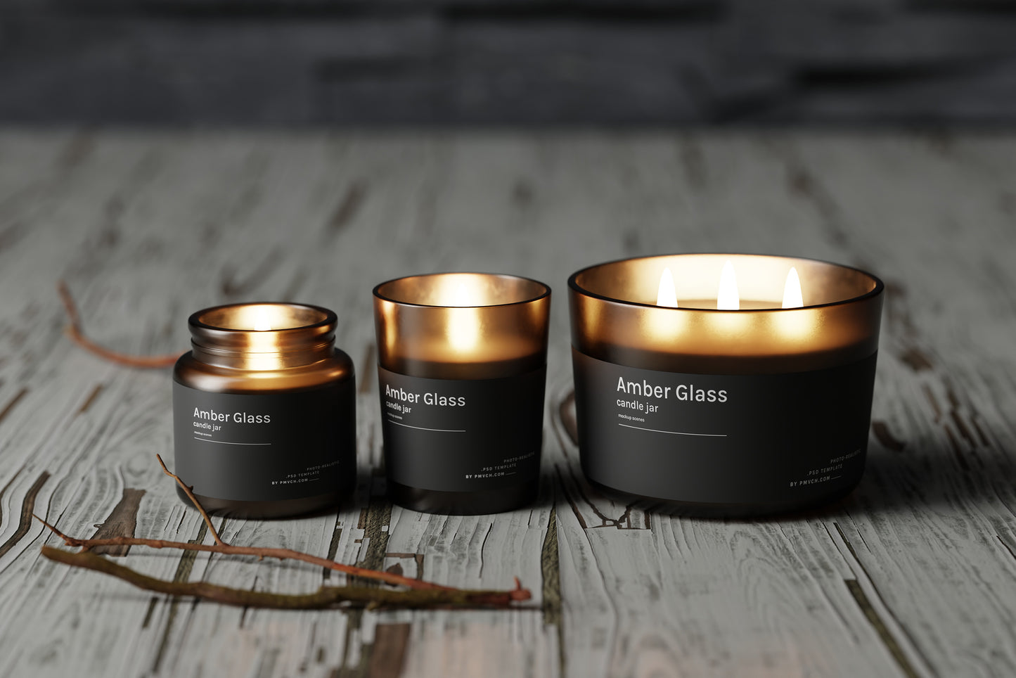 Amber Glass Candle Mockup Kit