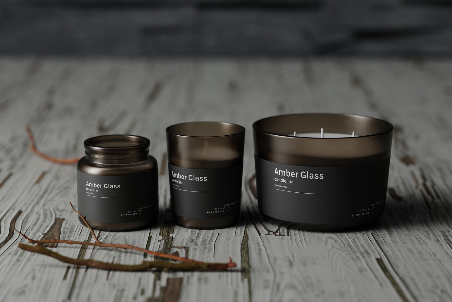 Amber Glass Candle Mockup Kit