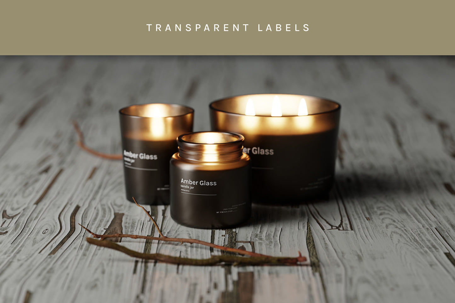 Amber Glass Candle Mockup Kit