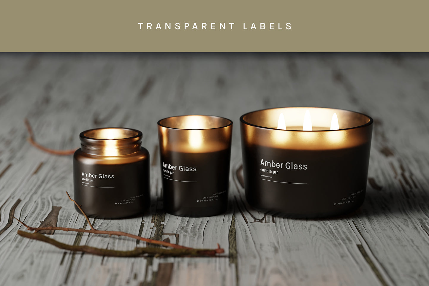 Amber Glass Candle Mockup Kit