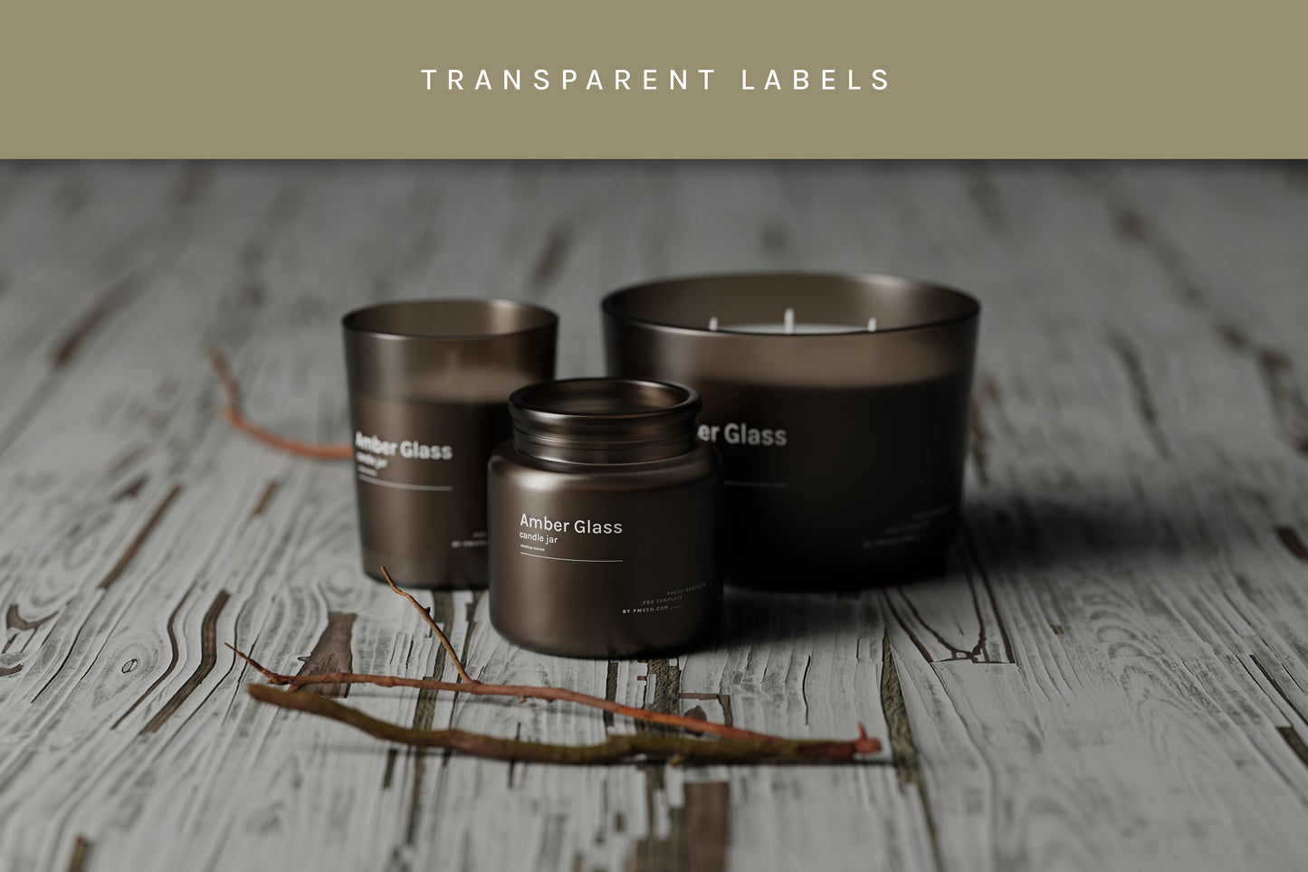 Amber Glass Candle Mockup Kit