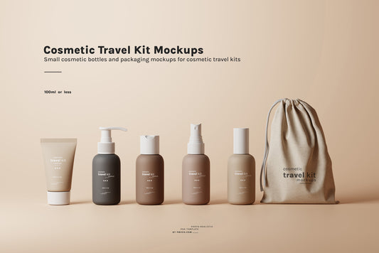 Cosmetic Travel Kit Mockups
