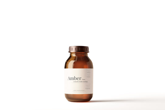 Amber Glass Bottle Mockup