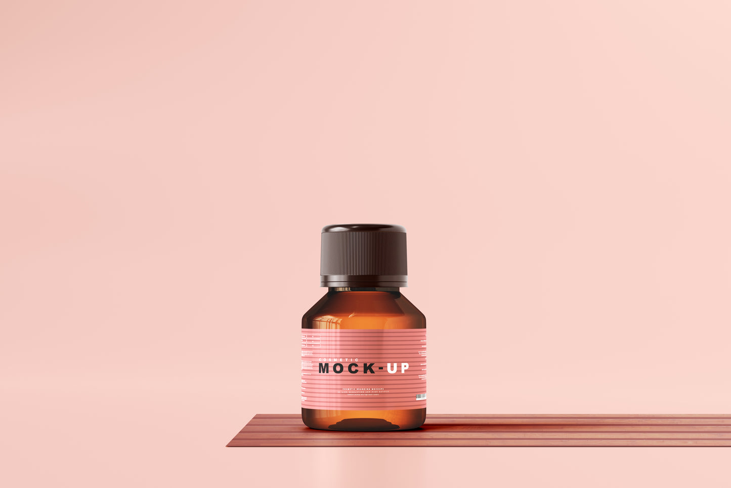 Amber Glass Cosmetic Bottle Mockups