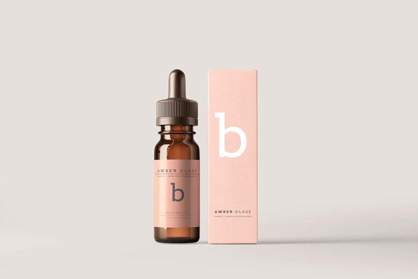 Amber Glass Dropper Bottle Mockups