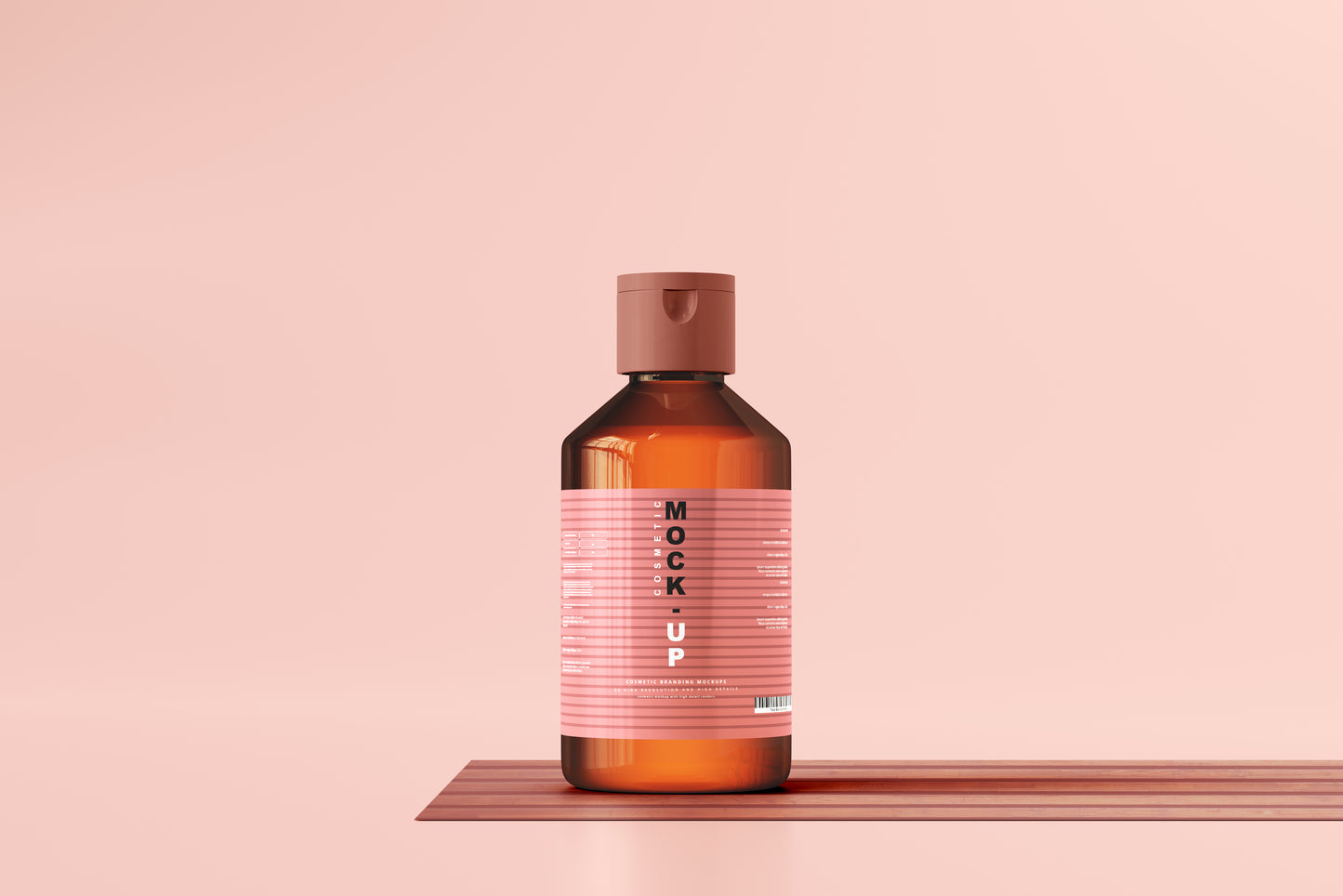 Amber Glass Cosmetic Bottle Mockups
