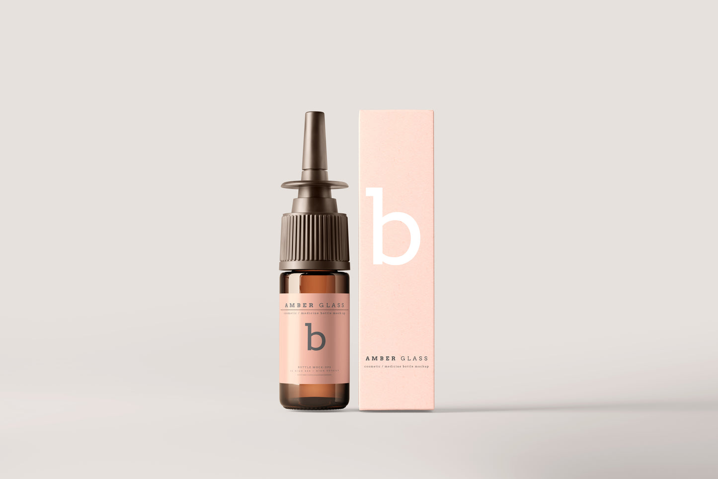 Amber Glass Nasal Spray Bottle Mockups
