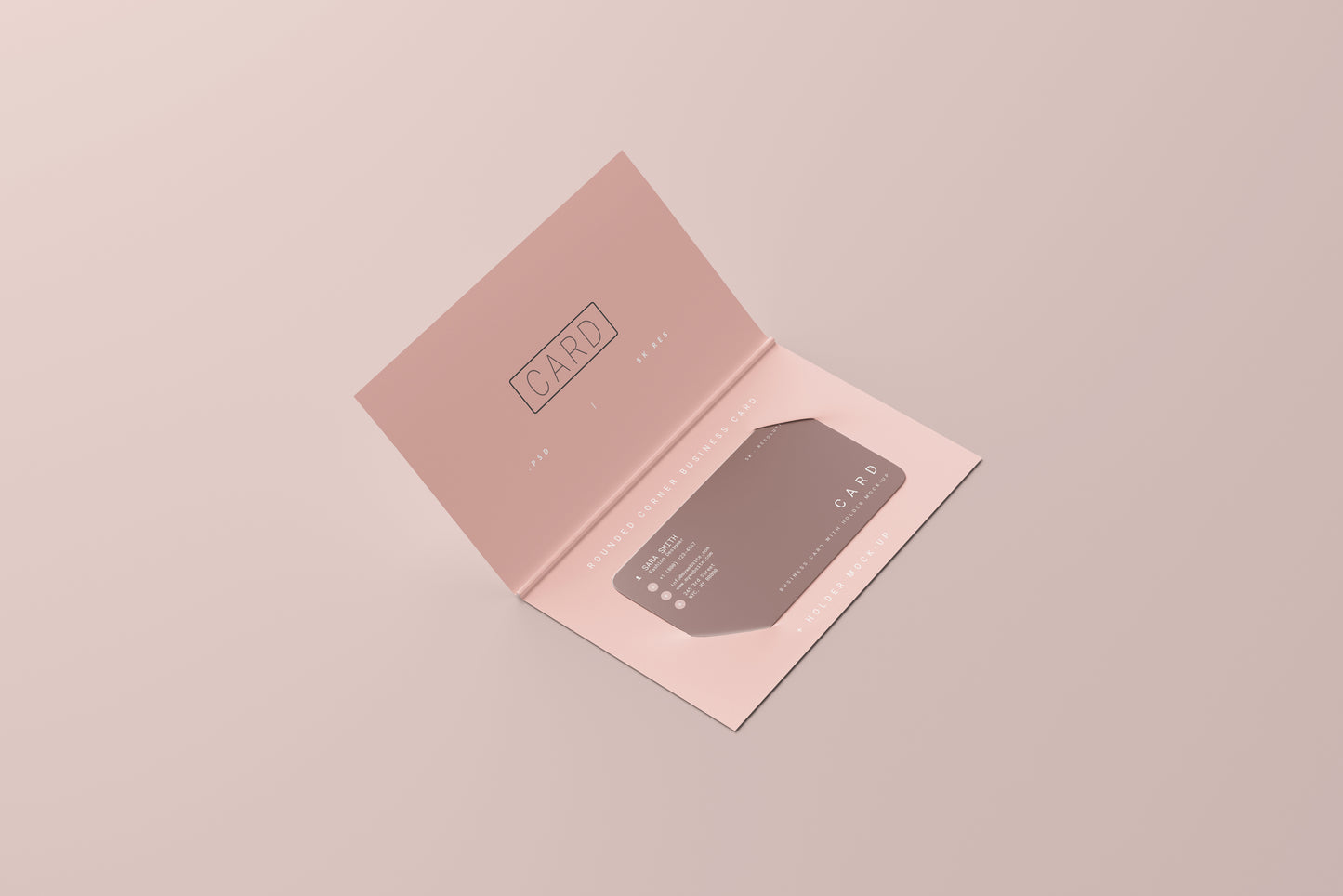 Business Card with Holder Mockup