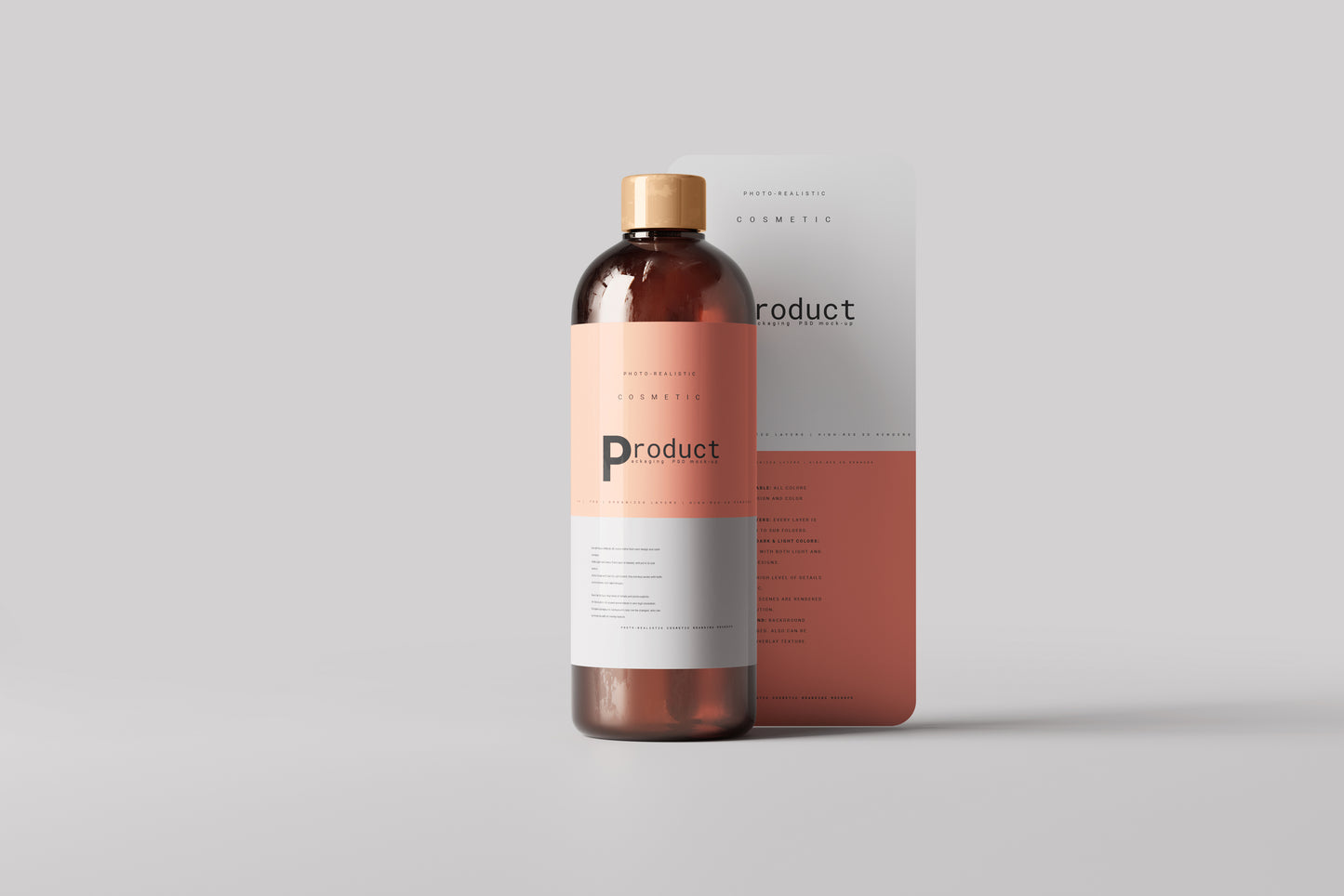 Amber Glass Bottle Mockup