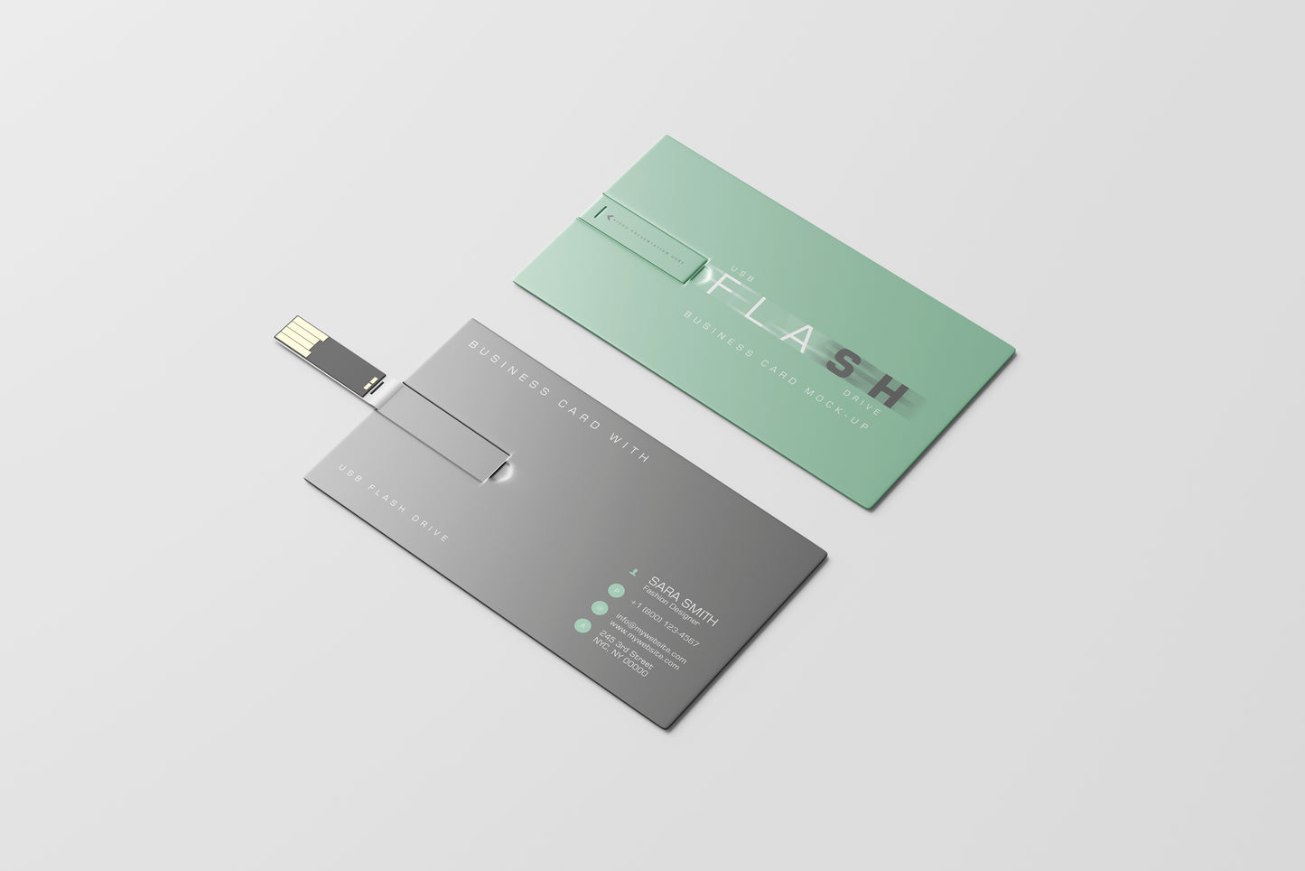 USB Flash Drive Business Card Mockup