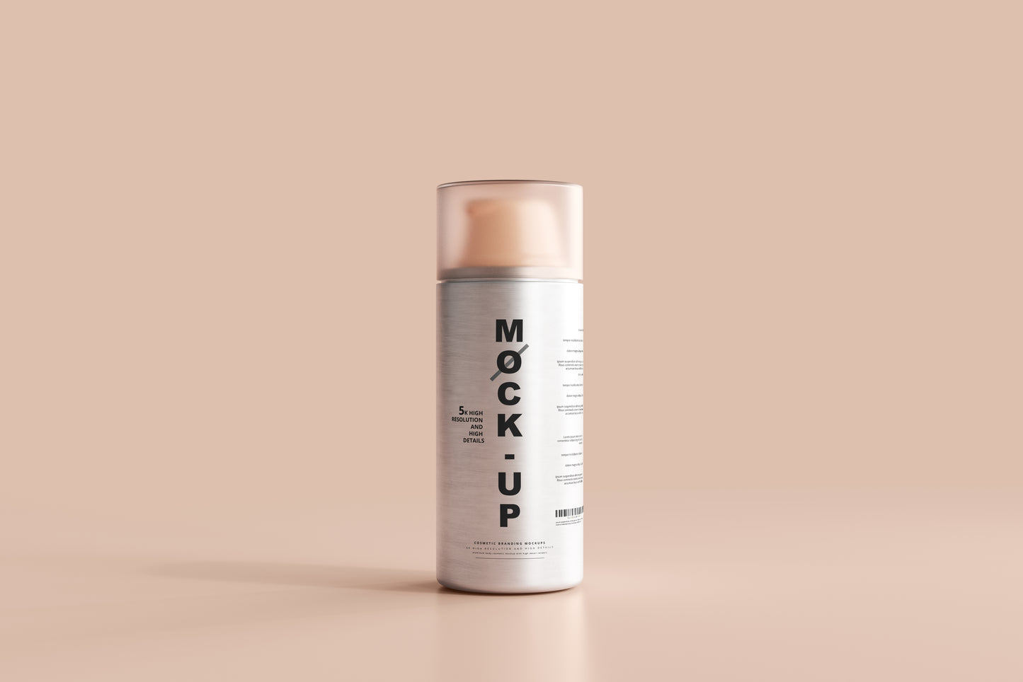Aluminum Body Cosmetic Pump Bottle Mockup