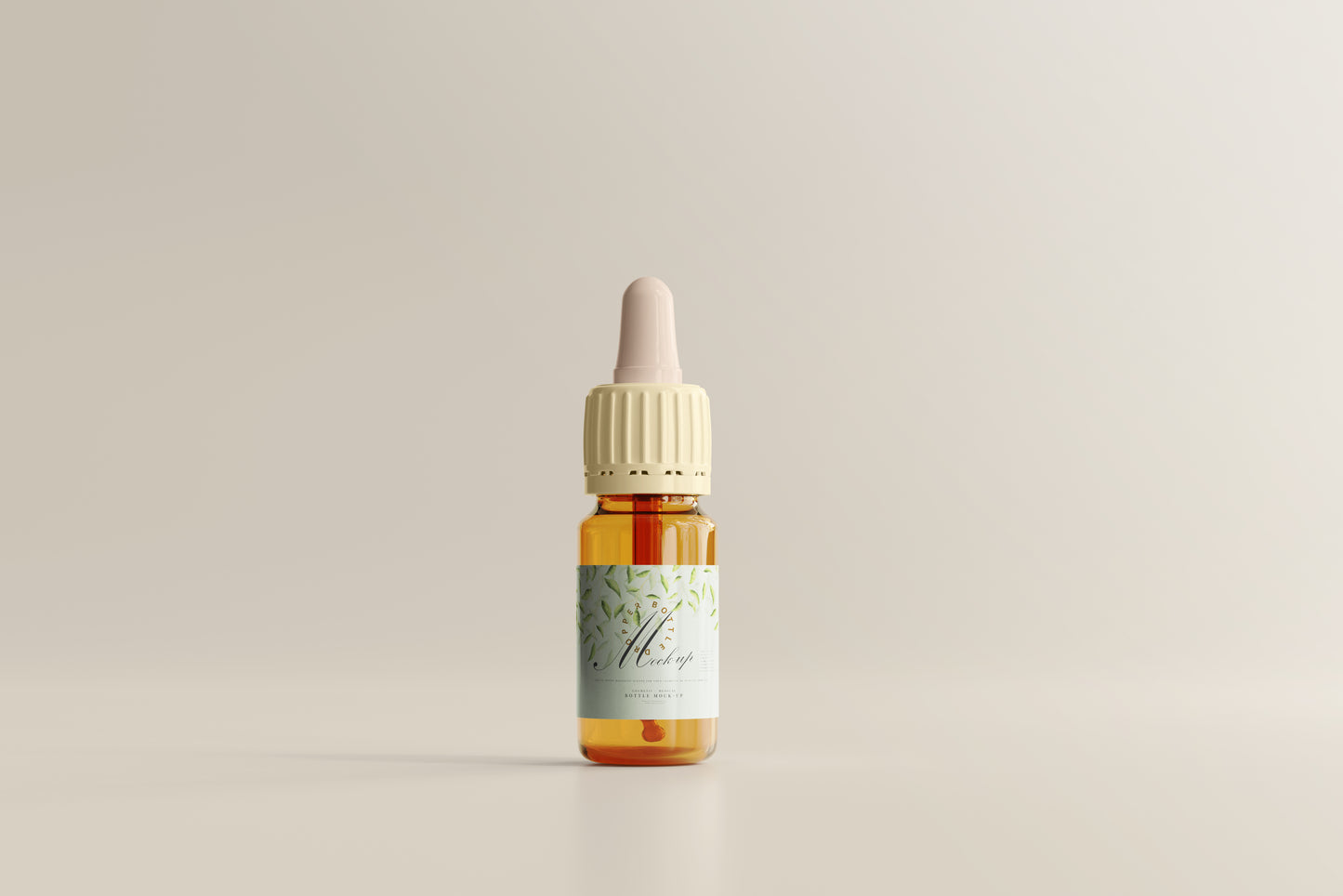 Amber Glass Dropper Bottle Mockup