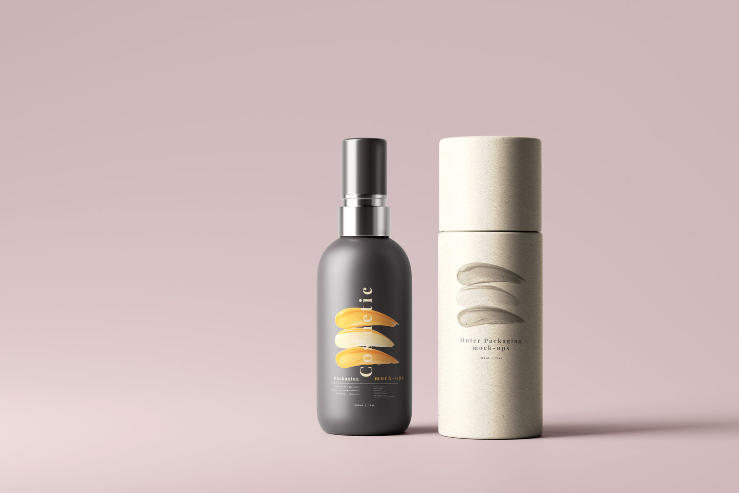Dark Color Plastic Spray Bottle Mockup