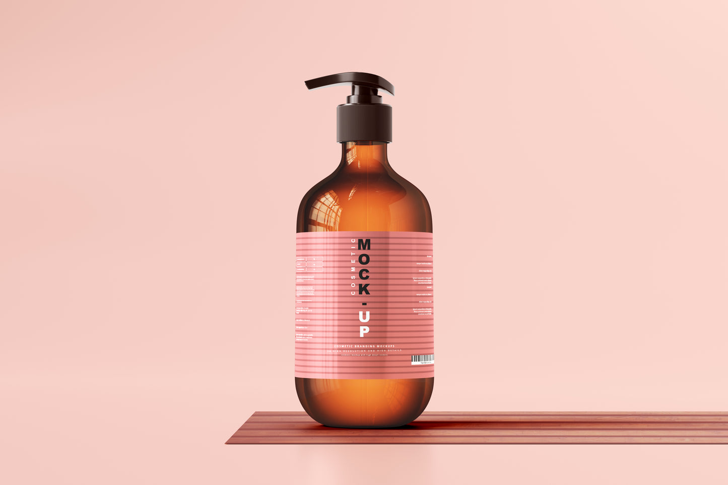 Amber Glass Pump Bottle Mockups