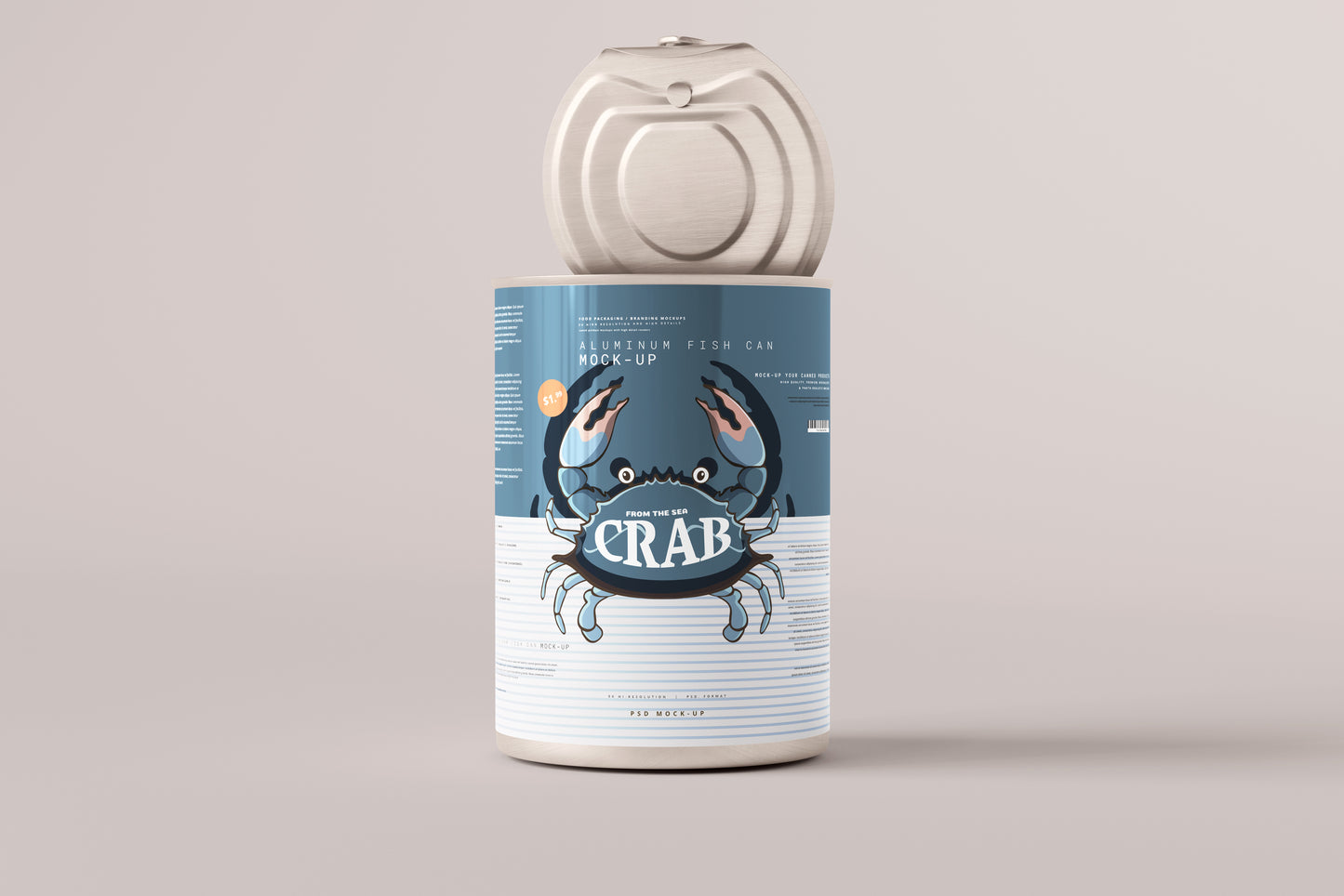 Easy Open Large Food Can Mockup