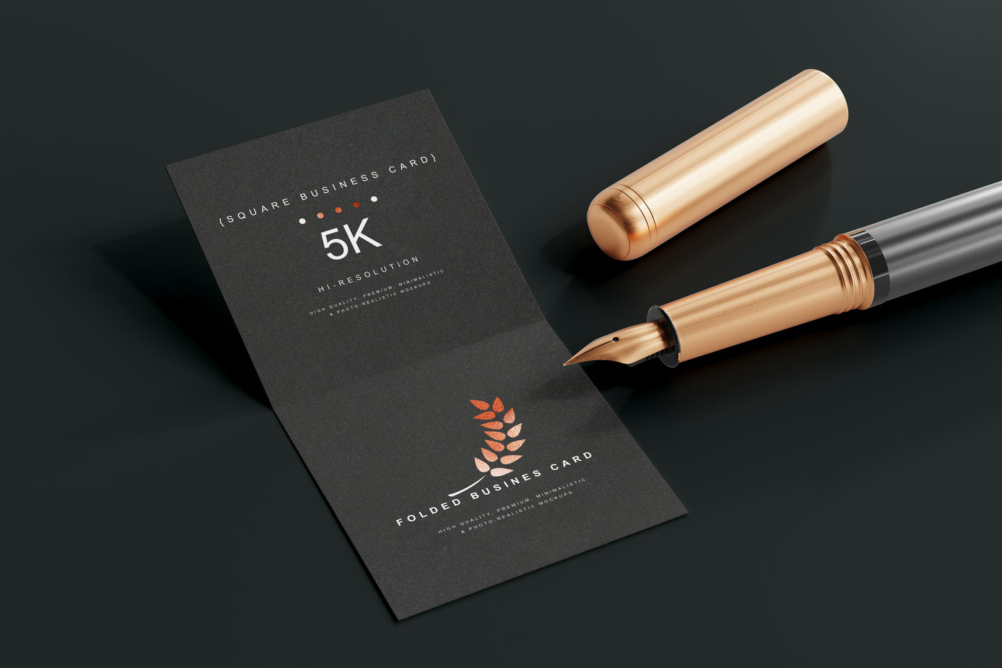 Square Folded Business Card Mockups