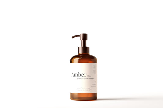 Amber Glass Pump Bottle Mockups