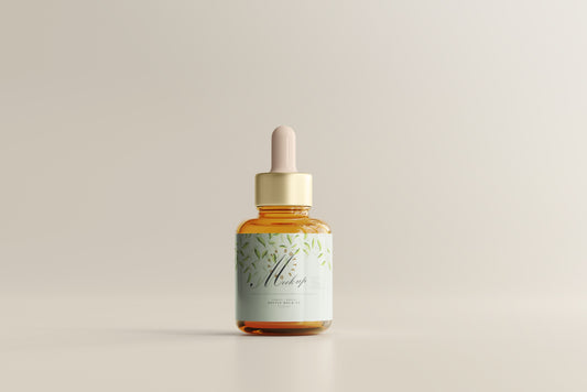 Amber Glass Dropper Bottle Mockup