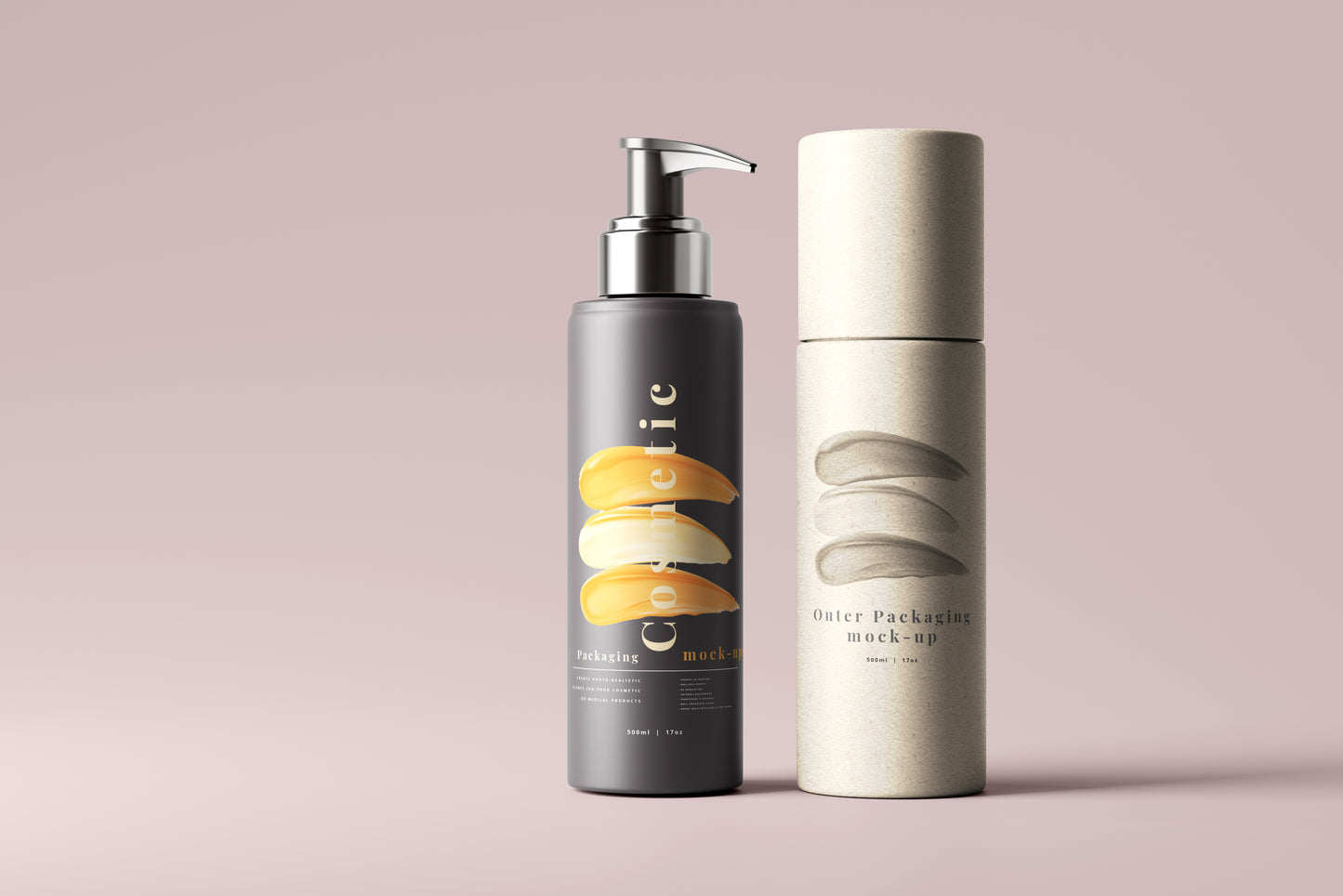 Dark Color Plastic Pump Dispenser Bottle Mockup