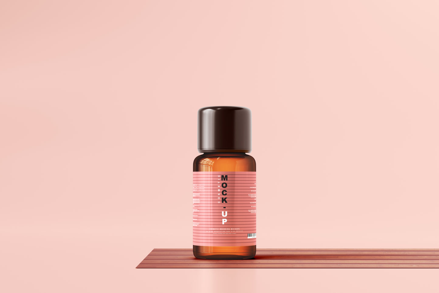 Amber Glass Cosmetic Bottle Mockups