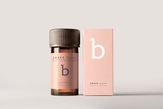 Amber Glass Bottle Mockup