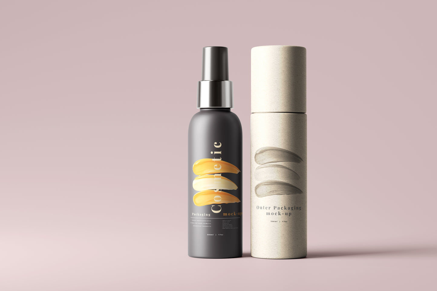 Dark Color Plastic Spray Bottle Mockup