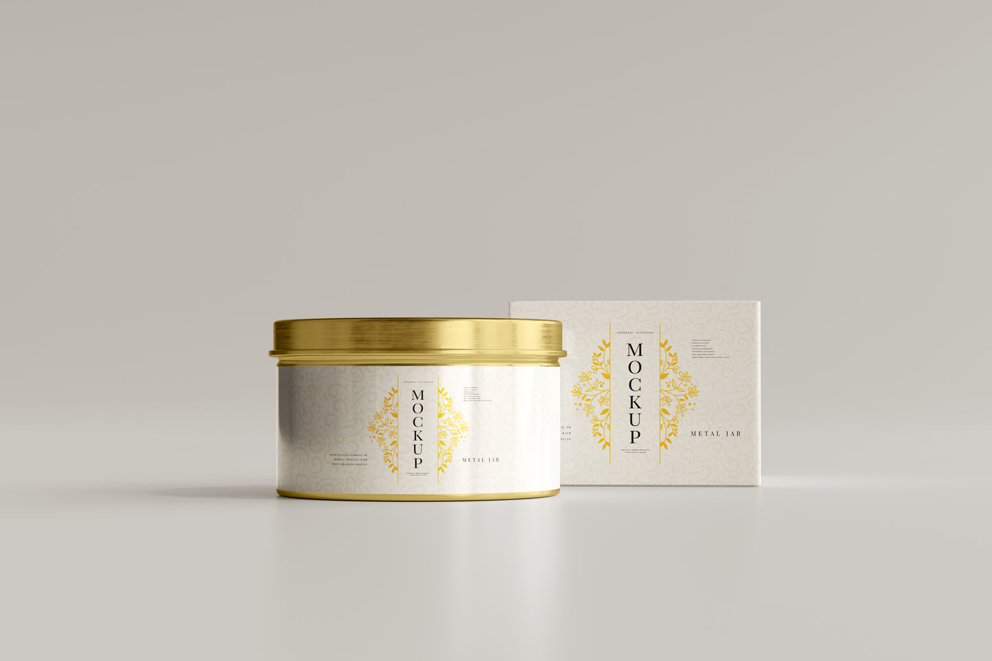 Metal Jar and Box Mockup