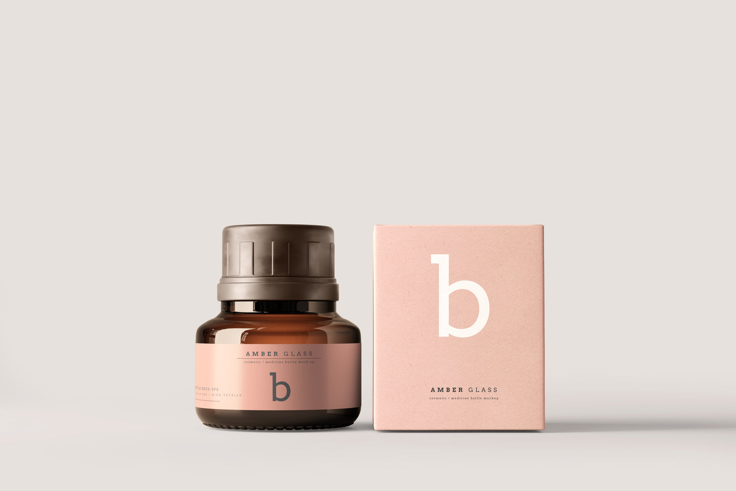 Amber Glass Bottle Mockups