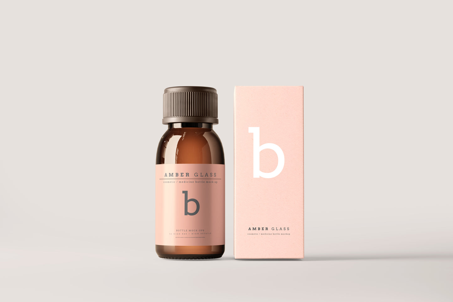 Amber Glass Bottle Mockups