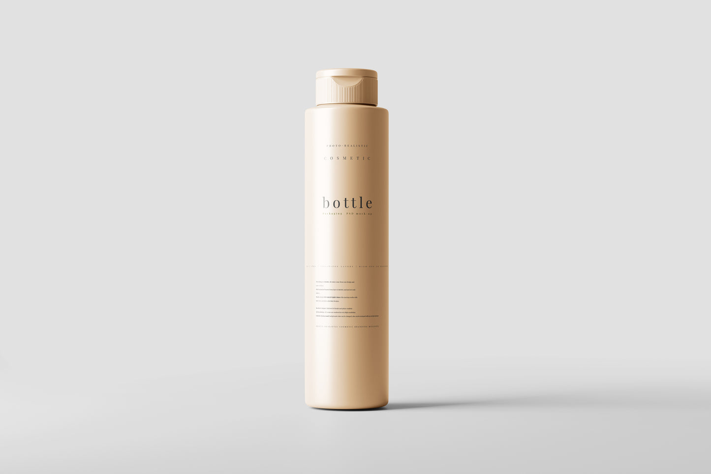 Slim Plastic Cosmetic Bottle Mockup