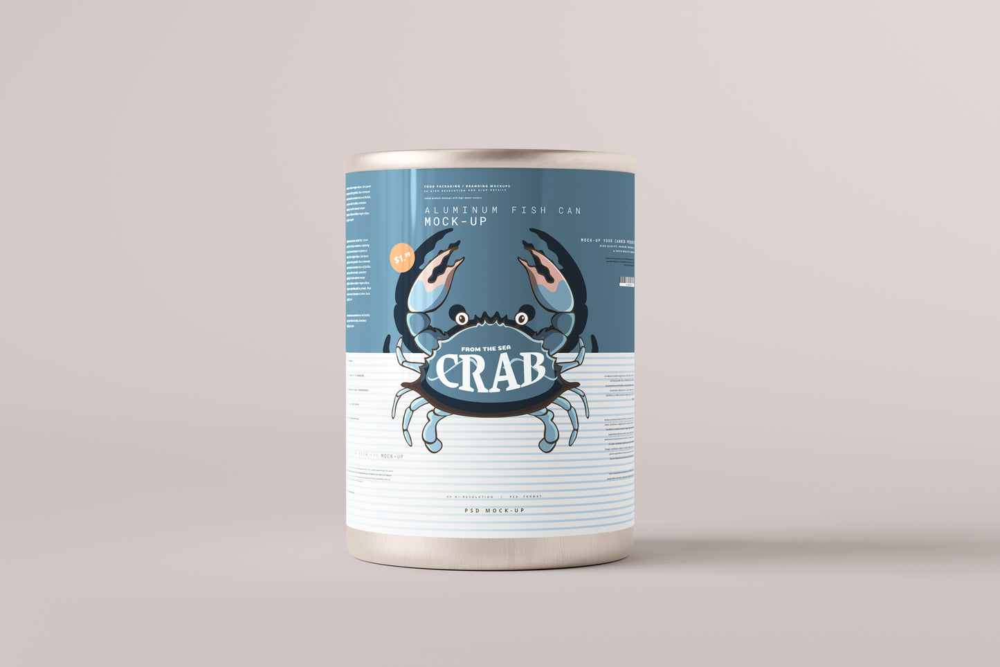 Easy Open Large Food Can Mockup